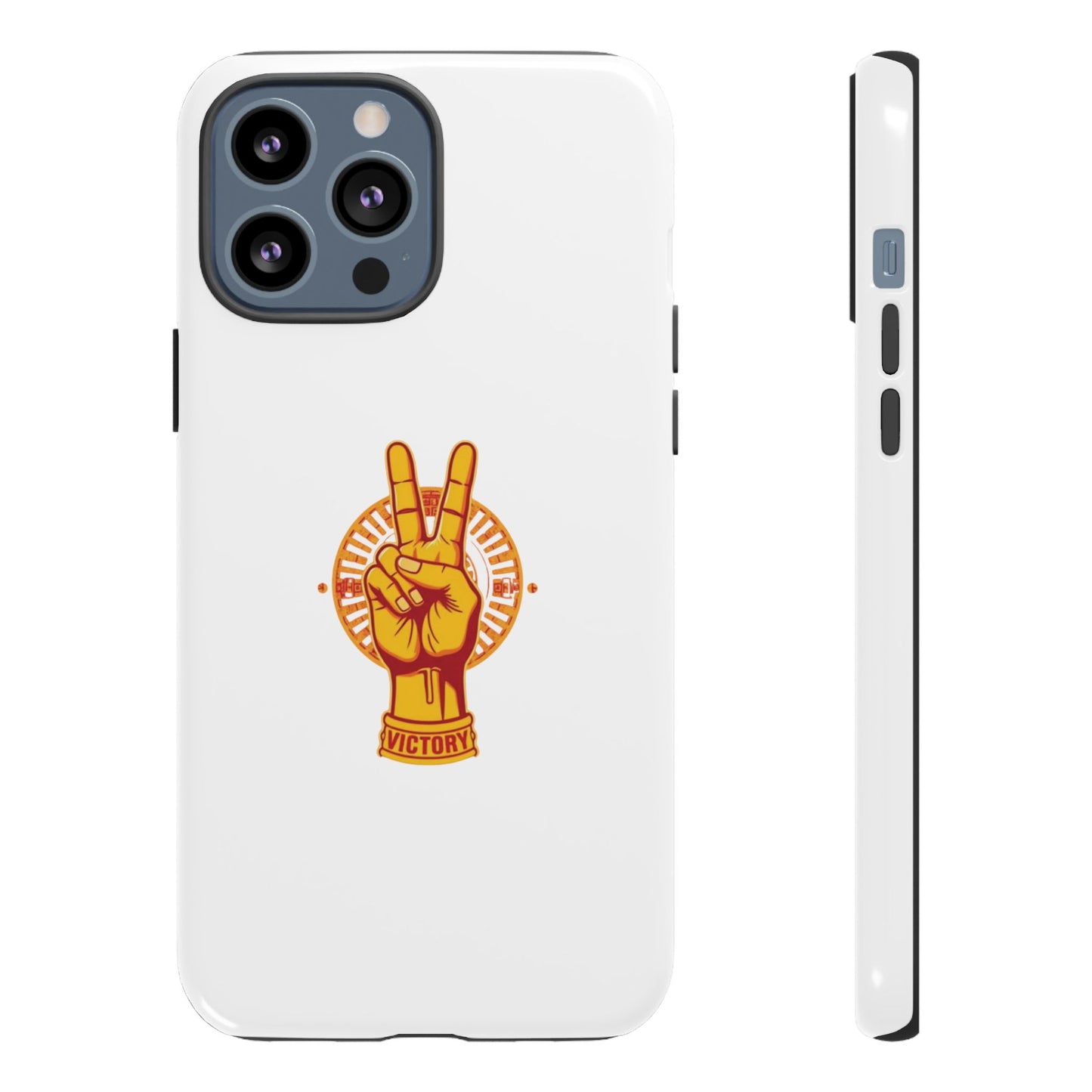 Victory Themed Stylish Phone Case - Tough Cases with Peace Sign Design, Customizable Phone Covers, Gift for Tojan Fans, Trendy Accessories