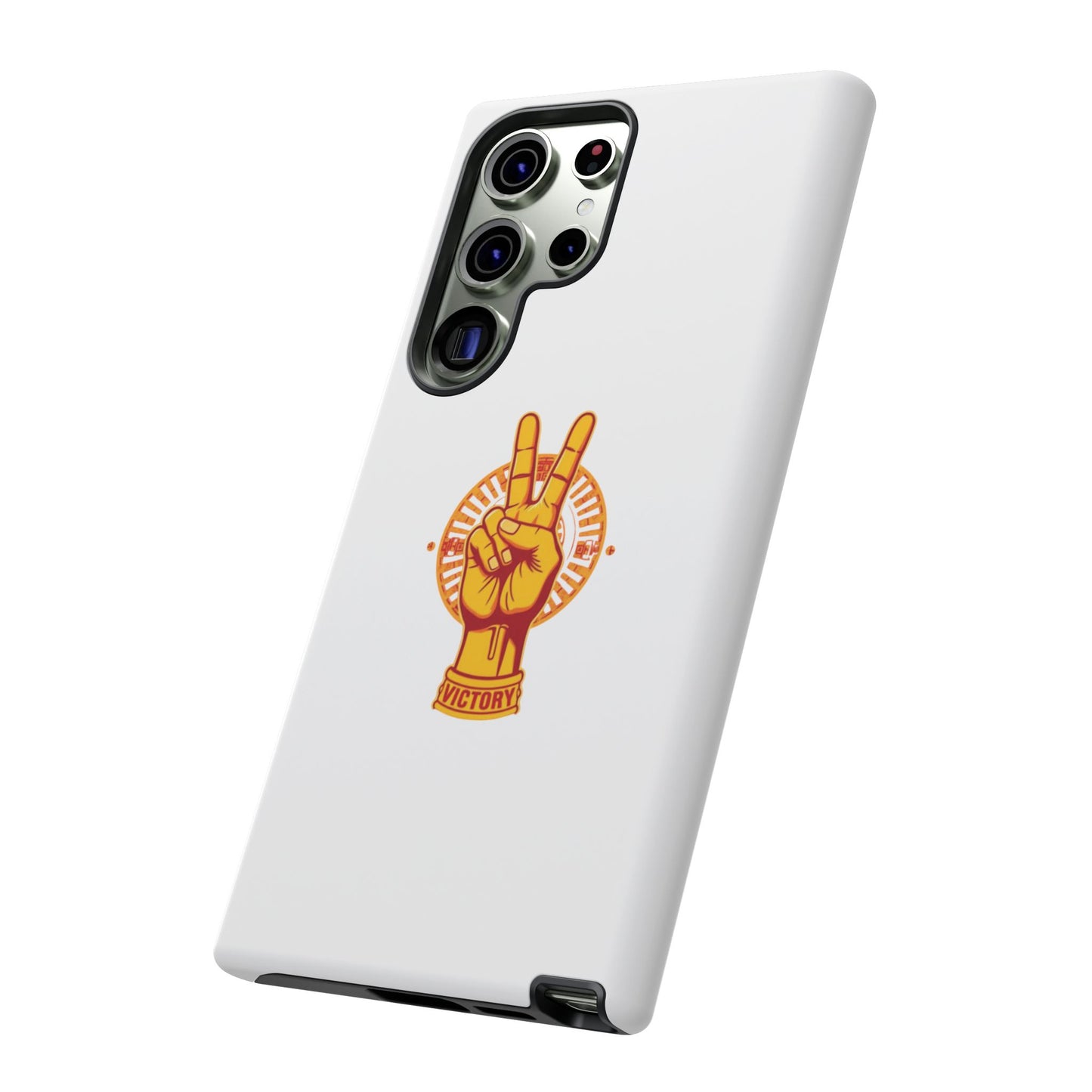 Victory Themed Stylish Phone Case - Tough Cases with Peace Sign Design, Customizable Phone Covers, Gift for Tojan Fans, Trendy Accessories