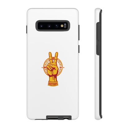 Victory Themed Stylish Phone Case - Tough Cases with Peace Sign Design, Customizable Phone Covers, Gift for Tojan Fans, Trendy Accessories