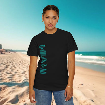 Miami Garment-Dyed T-Shirt - Vibrant Coastal Style, Unisex Summer Tee, Beachwear, Travel Souvenir, Gift for Miami Lovers
