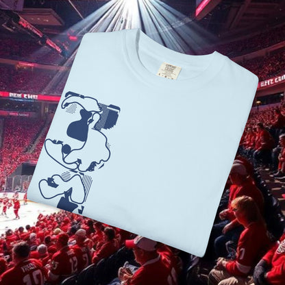 Detroit T-Shirt — Vertical Mascot Graphic with 'Detroit' Script