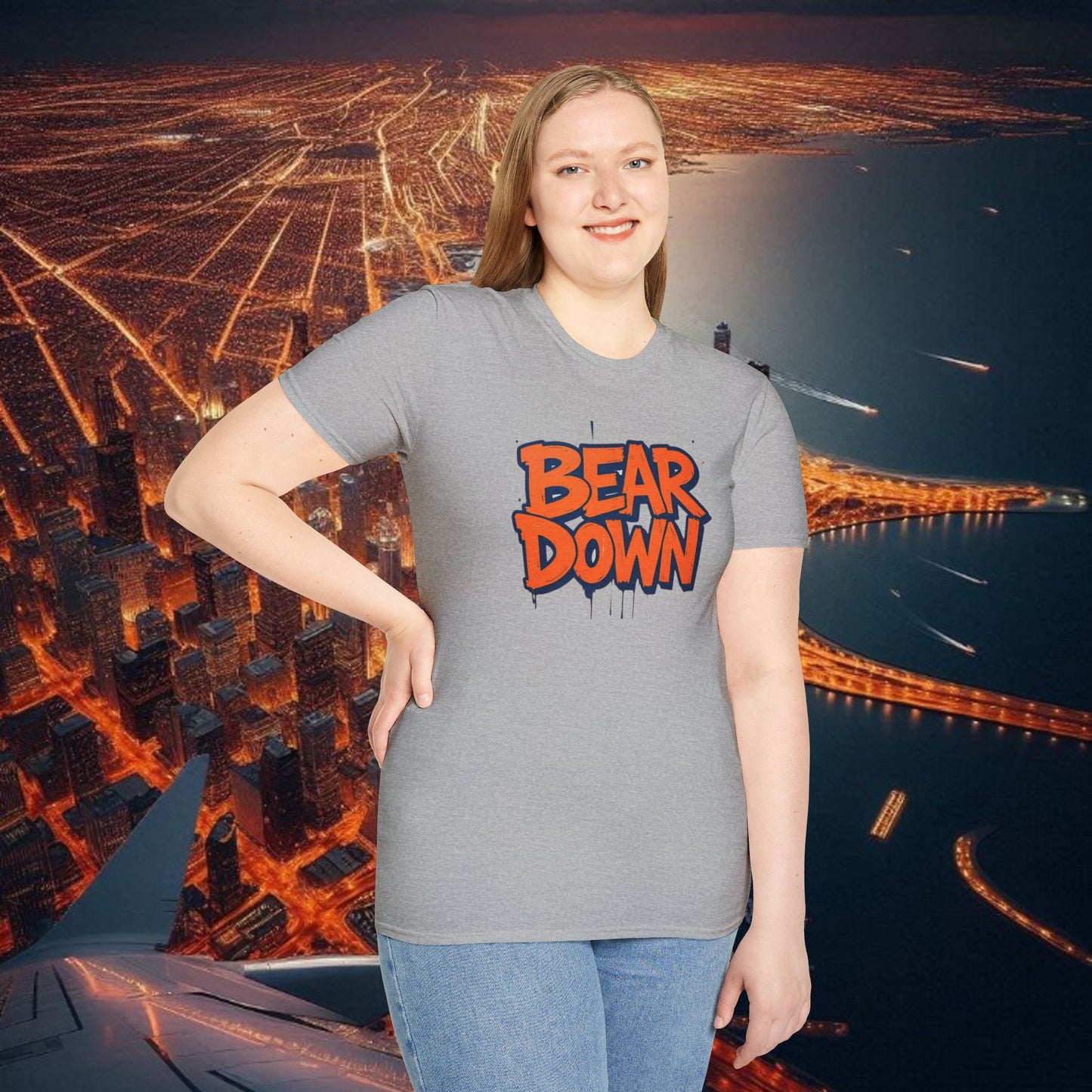 Bear Down Unisex Graphic T-Shirt - Bear Down Design, Casual Wear, Streetwear, Gift for Football Fans, Trendy Everyday Tee