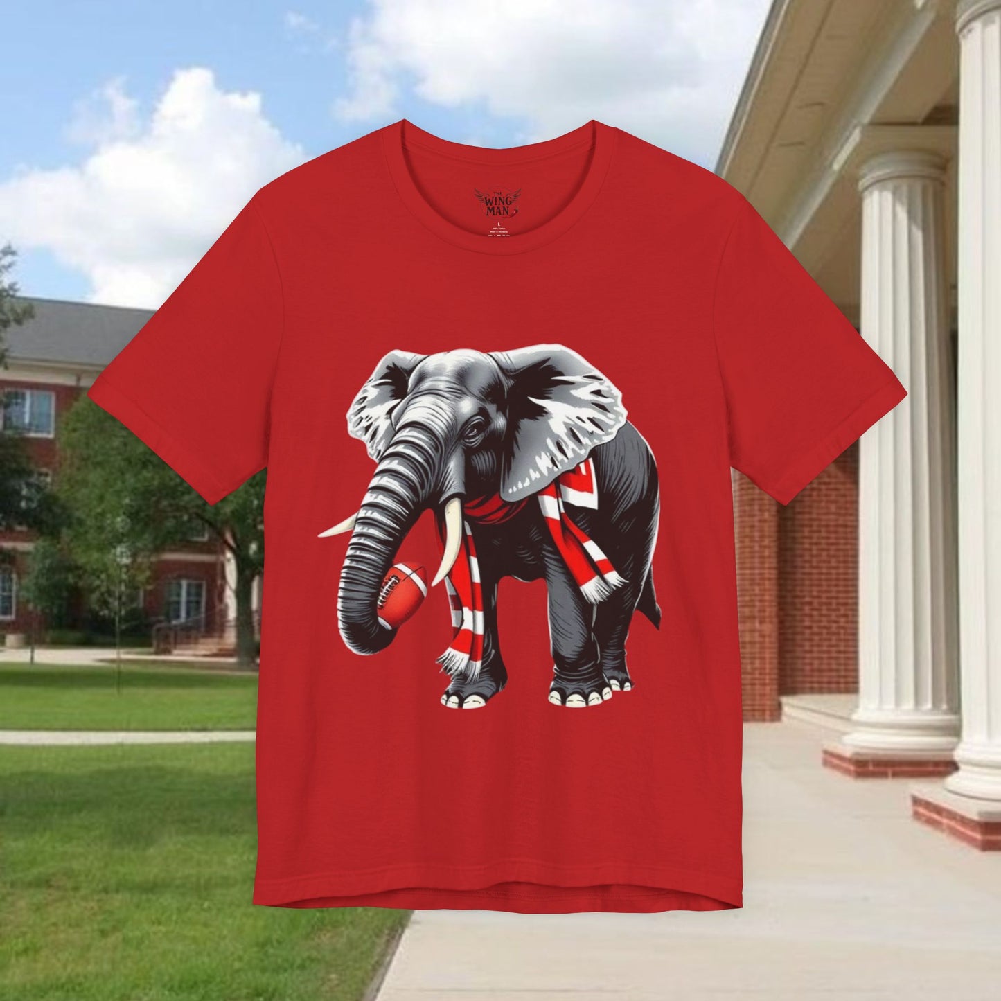 Elephant Graphic Tee — Cute Elephant Wearing Scarf T-Shirt