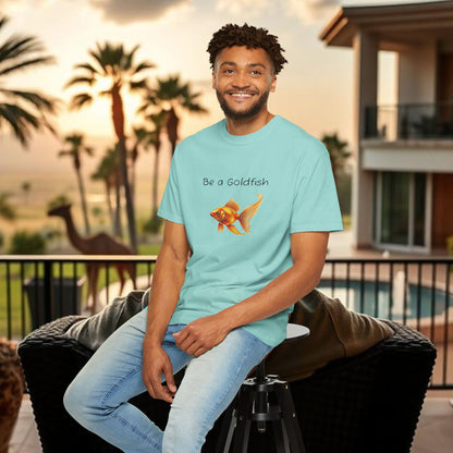 Be a Goldfish T-Shirt, Unisex Garment-Dyed Tee, Movie Reference Shirt, Casual Summer Shirt, Fun Gift for Athletes, Relaxed Fit Top