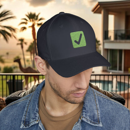 Cash it! Wing Man Designs, Closed-Back Structured Cap (Embroidery), Check Mark Hat