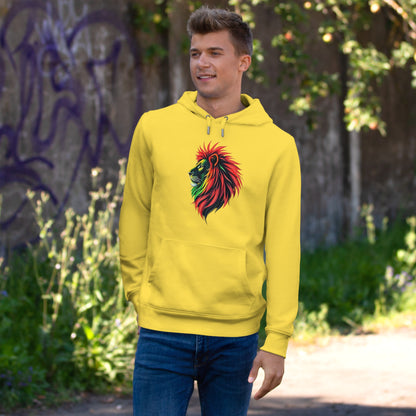 Vibrant Lion King Hoodie, Warm and stylish with Artistic and Vibrant Lion Graphic.