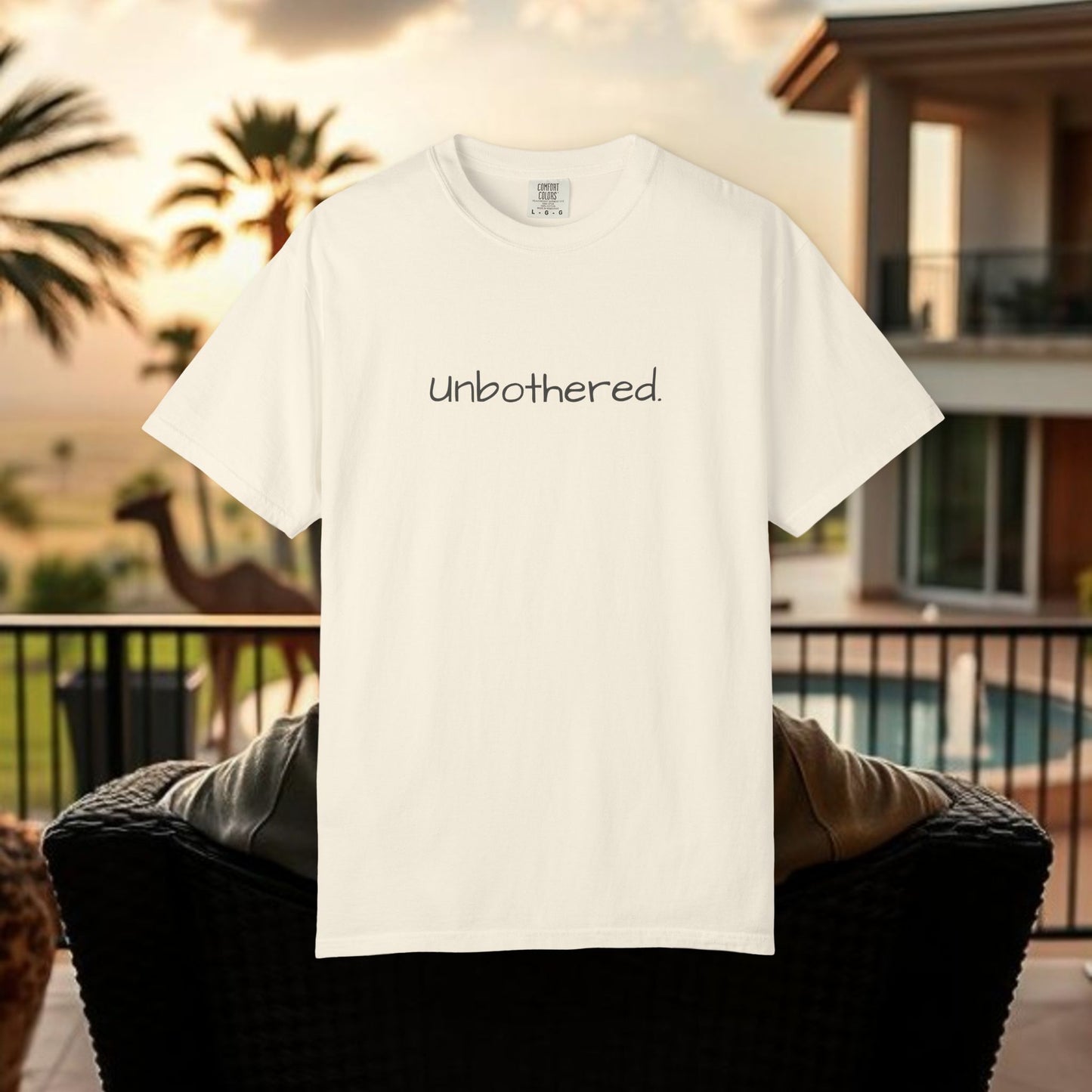 Unbothered Garment-Dyed T-Shirt, Relaxed Fit Tee, Casual Everyday Wear, Gift for Friends, Relaxation Apparel, Trendy Summer Top