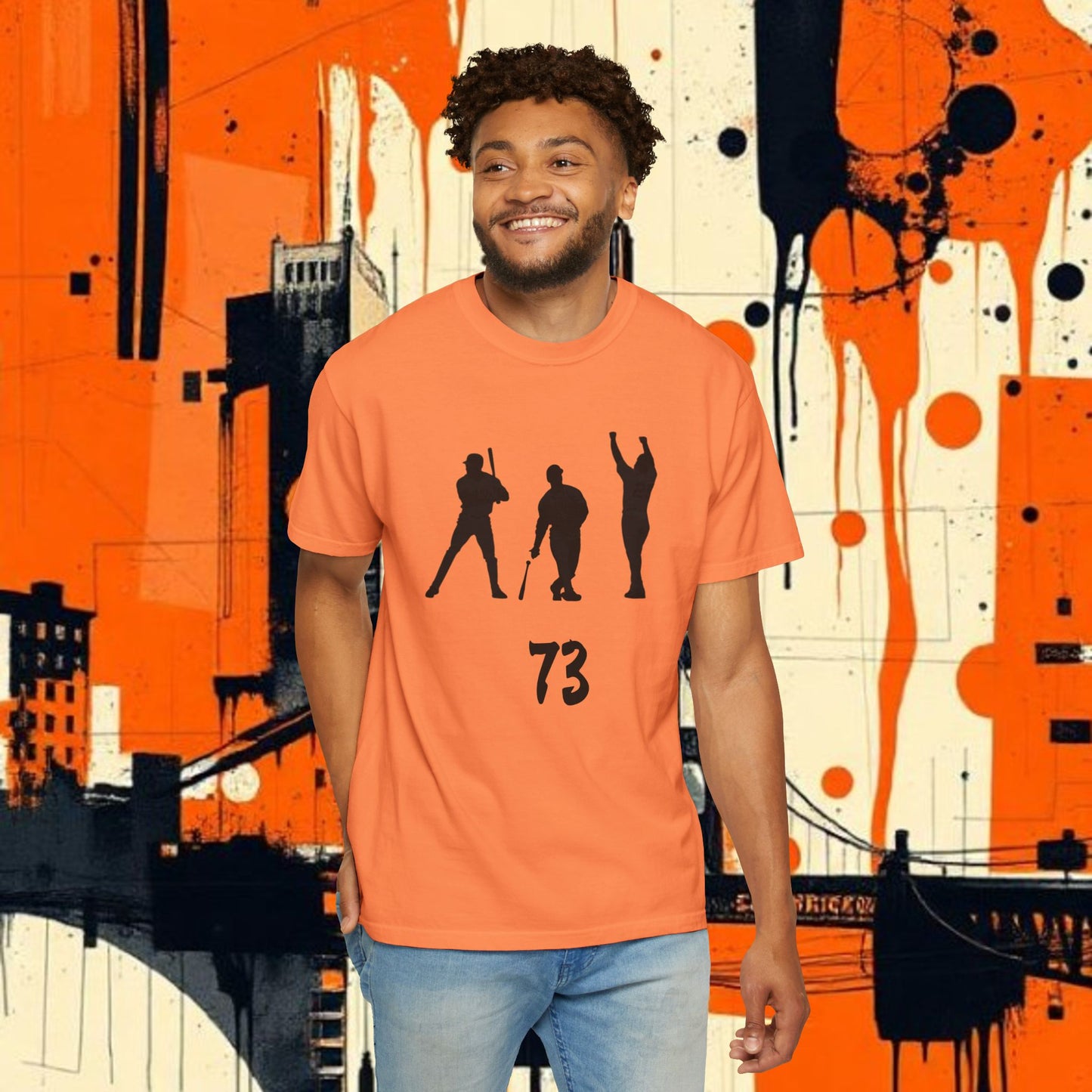 Legends Baseball T-Shirt - Silhouette Baseball Players with 73 Record Number