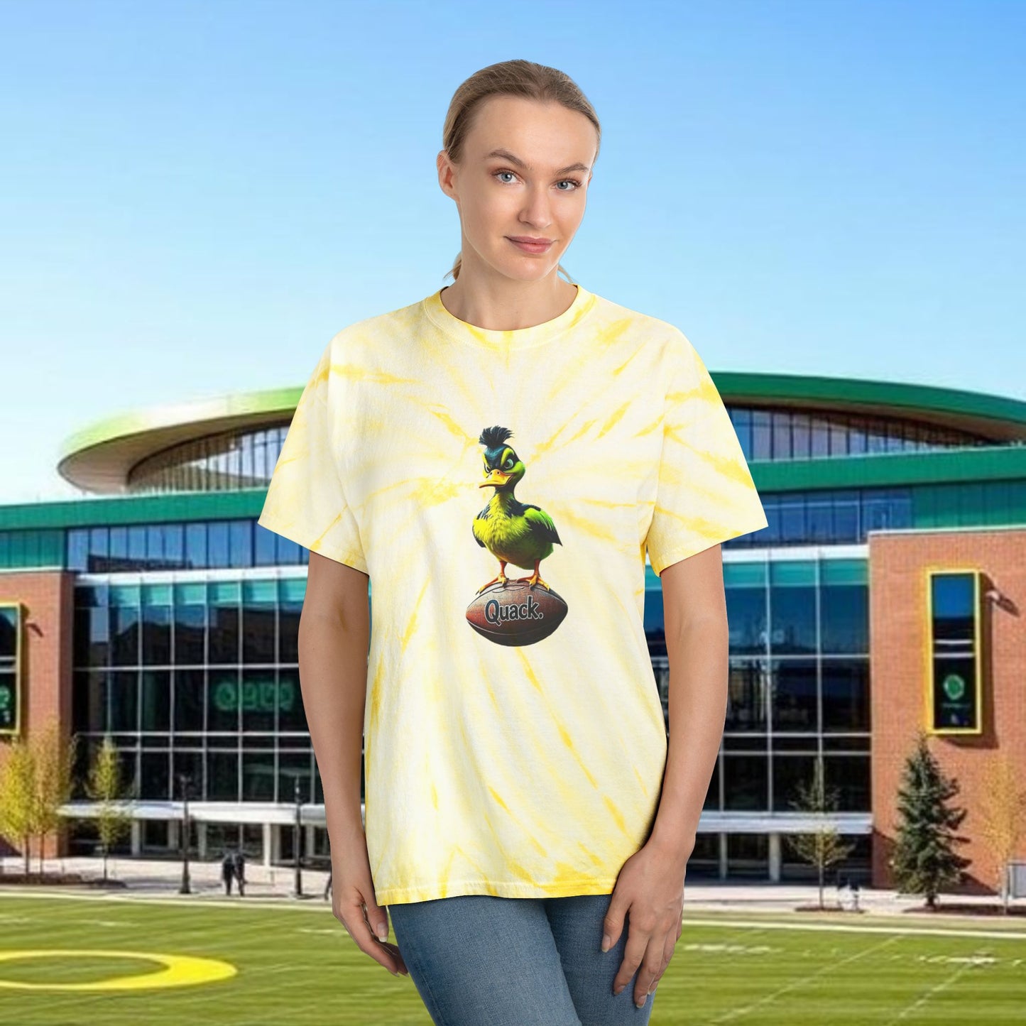 Vibrant Tie-Dye Football Inspired Tee, Fun Summer Shirt, Quirky Casual Top, Great for Festivals, Perfect Gift for Kids