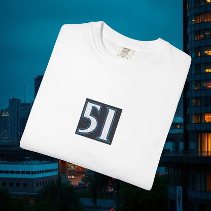 #51 Retro Unisex Garment-Dyed T-shirt with Minimalist 51 Design, Casual Wear, Seattle Fans, Birthday, Everyday Comfort