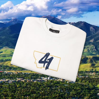 Montana 41 Crewneck Sweatshirt — State Outline Graphic