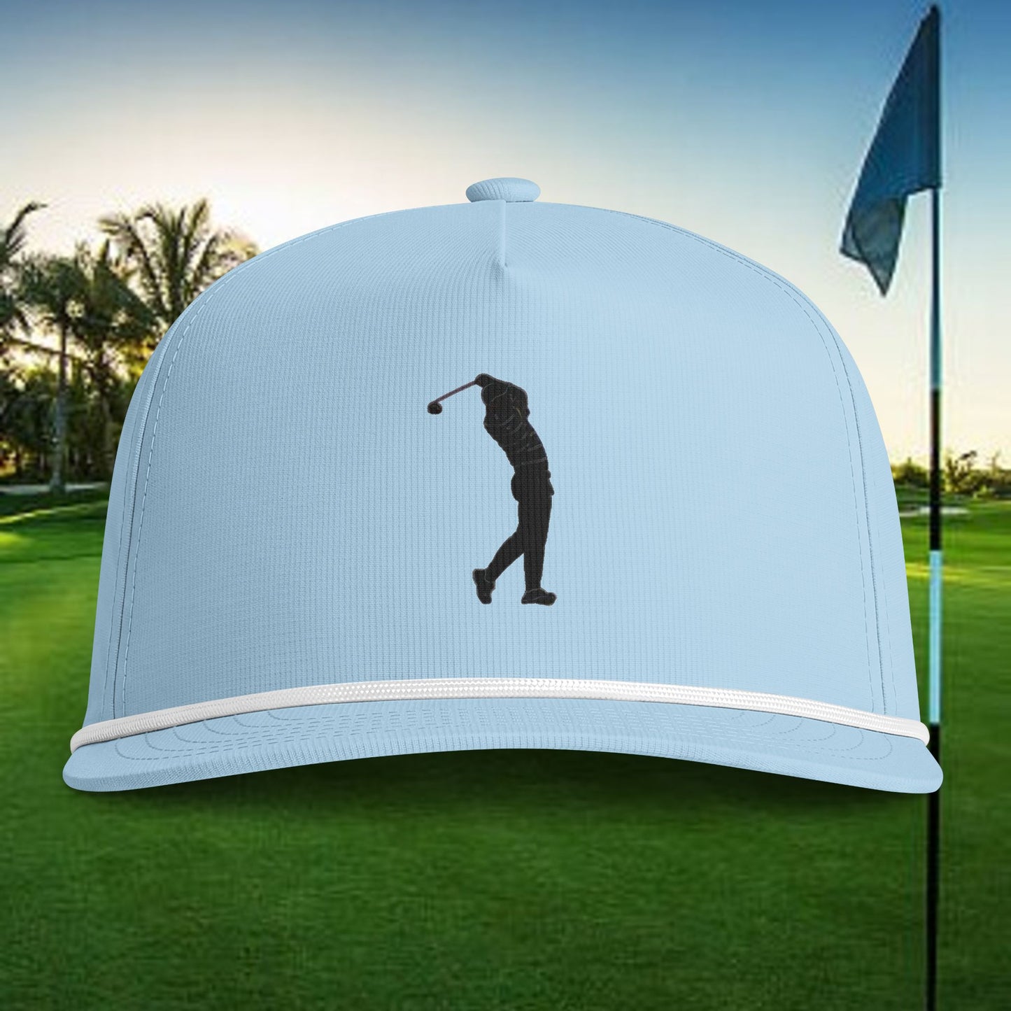 Golf Swing Rope Cap — Sunwashed Golf Hat with Rope Trim