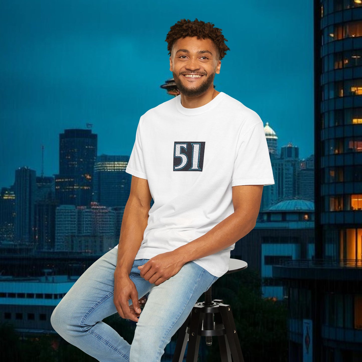 Legends #51 Retro Unisex Garment-Dyed T-shirt with Minimalist 51 Design, Casual Wear, Seattle Fans, Birthday, Everyday Comfort