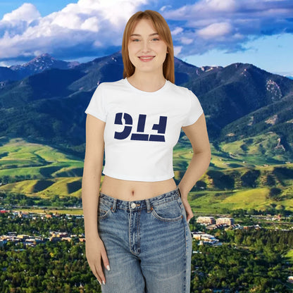 Upside Down FTG Stylish Women's Baby Tee - Trendy Crop Top, Casual Outfits, Birthday Gift, Bobcat Games, Everyday Essentials