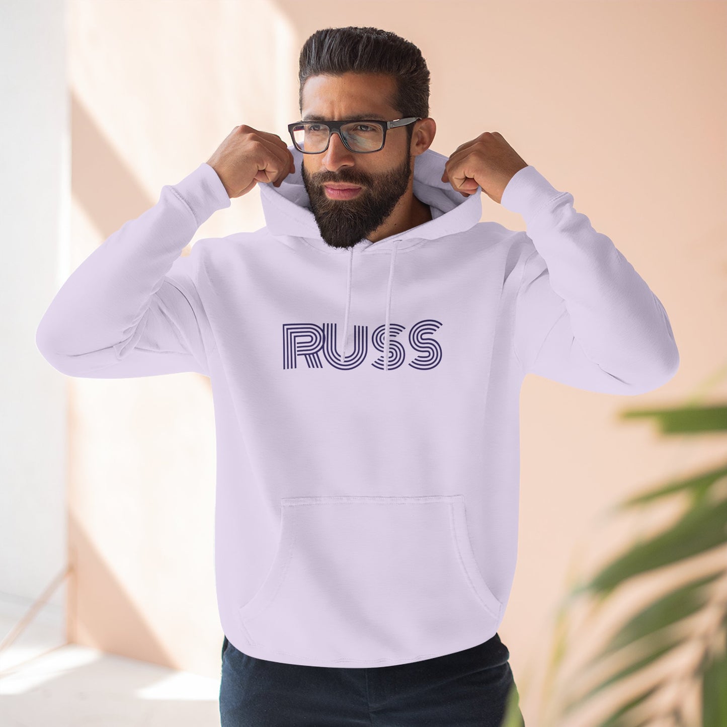 Russ Fleece Hoodie with RUSS Design, Perfect for Relaxation, Gifts, and Casual Outings, Urban Fashion, Rapper Hoodie