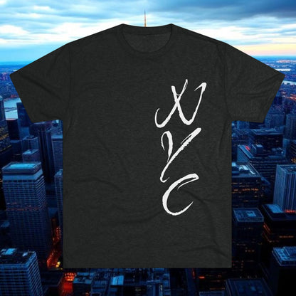 NYC Script Tee — 'REP' Skyline Back Graphic, Tri-Blend Soft T-Shirt
