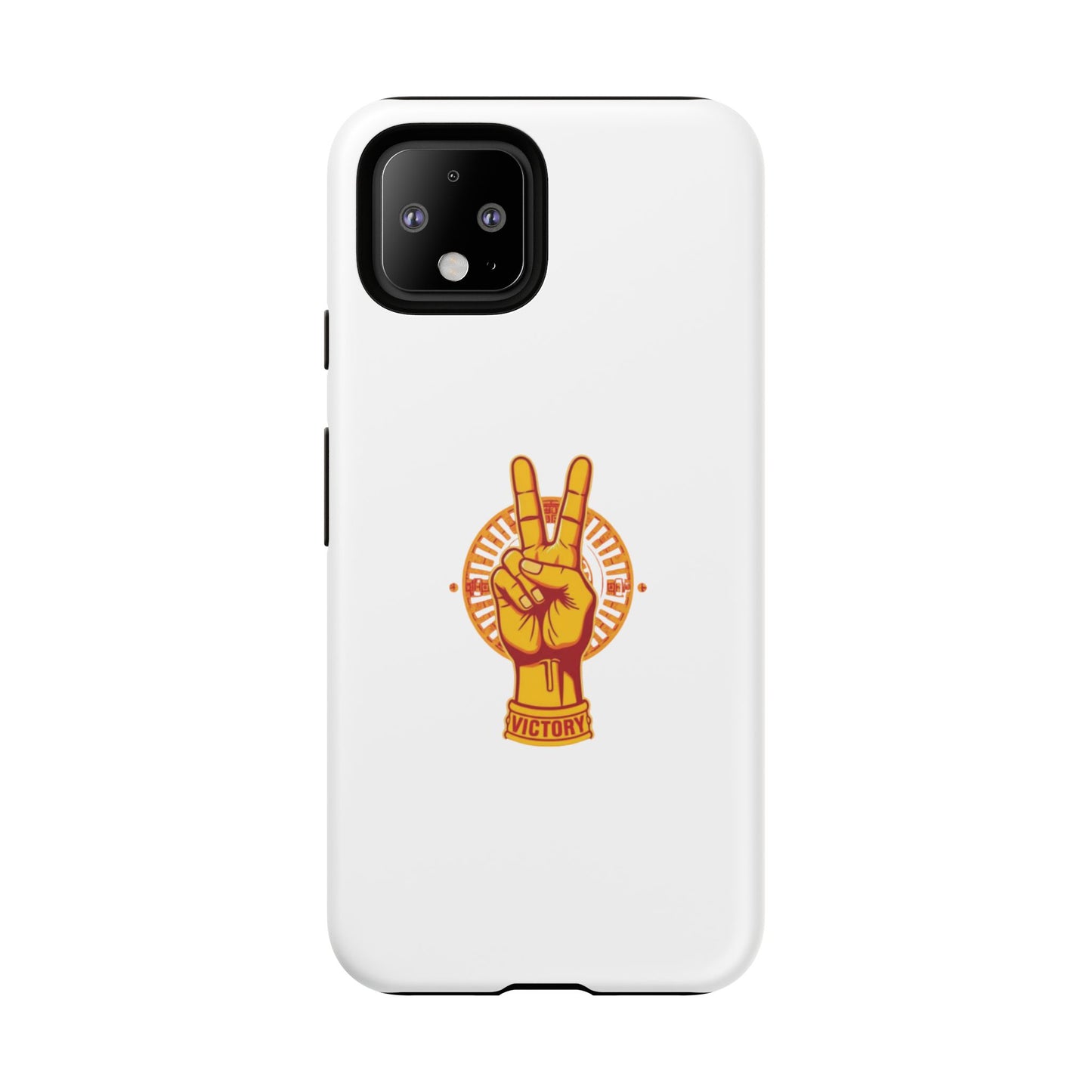 Victory Themed Stylish Phone Case - Tough Cases with Peace Sign Design, Customizable Phone Covers, Gift for Tojan Fans, Trendy Accessories