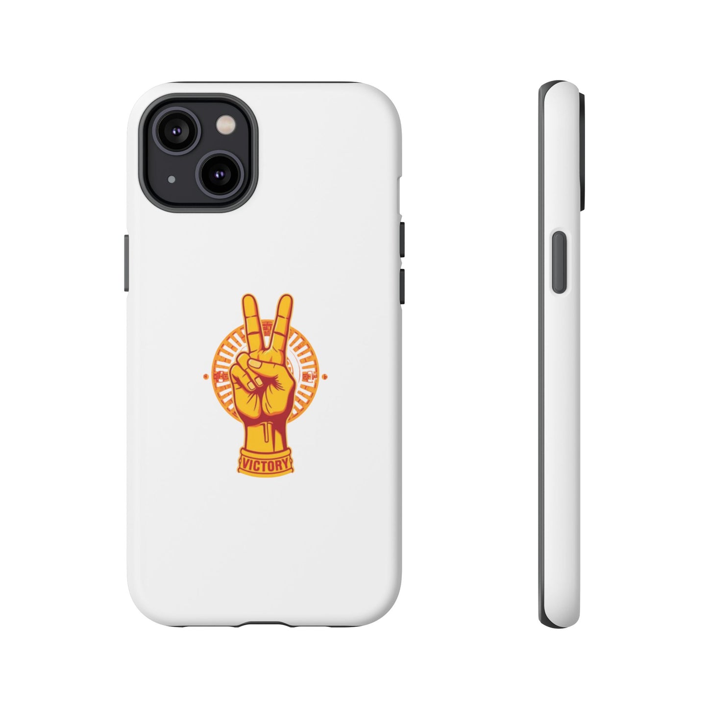 Victory Themed Stylish Phone Case - Tough Cases with Peace Sign Design, Customizable Phone Covers, Gift for Tojan Fans, Trendy Accessories