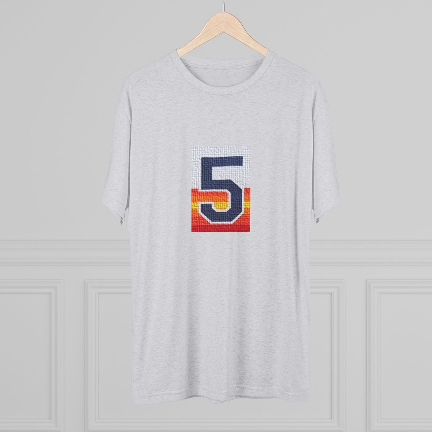 Legends - Retro Number 5 Baseball T‑Shirt — Sunset Stripe Jersey Graphic