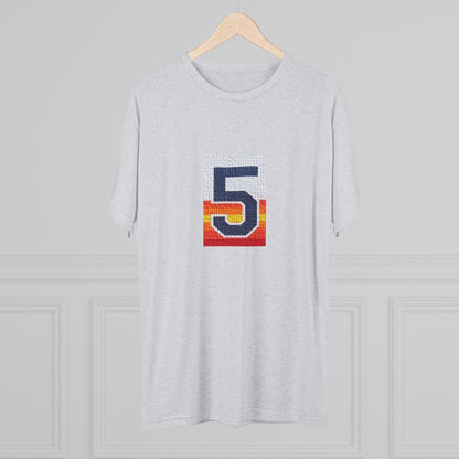 Legends - Retro Number 5 Baseball T‑Shirt — Sunset Stripe Jersey Graphic