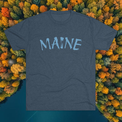Maine Bear Paw Tee — Coastal State Graphic T-Shirt, Tri-Blend, Ultra Soft T-Shirt, Perfect for Gameday