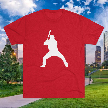 Baseball Batter Tee — Silhouette Front with Number 5 Back