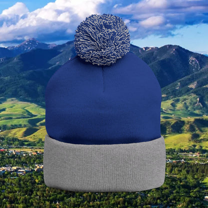 Bobcat Paw Print Pom-Pom Knit Cap, Warm Winter Beanie, Cat Fan Gift, Cozy Fashion Accessory, Great for Cold Games