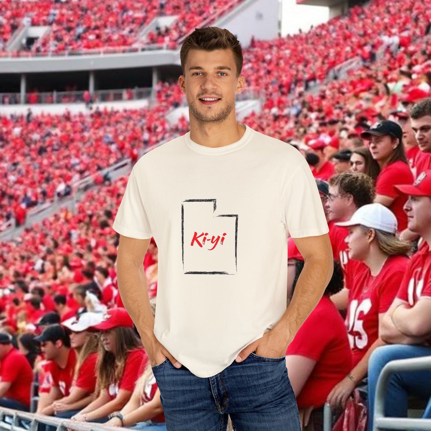 Ki-yi Unisex Garment-Dyed T-shirt, Artistic Tee, Casual Wear, Gift for Friends, Unique Fashion, Everyday Comfort