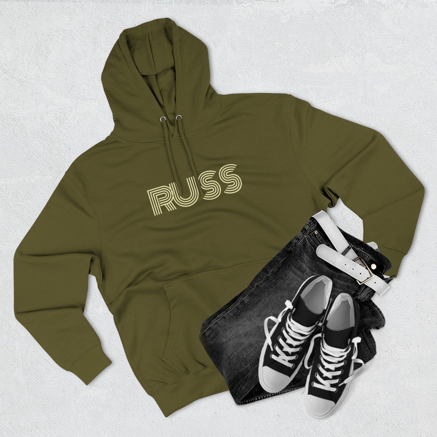 Russ Fleece Hoodie with RUSS Design, Perfect for Relaxation, Gifts, and Casual Outings, Urban Fashion, Rapper Hoodie