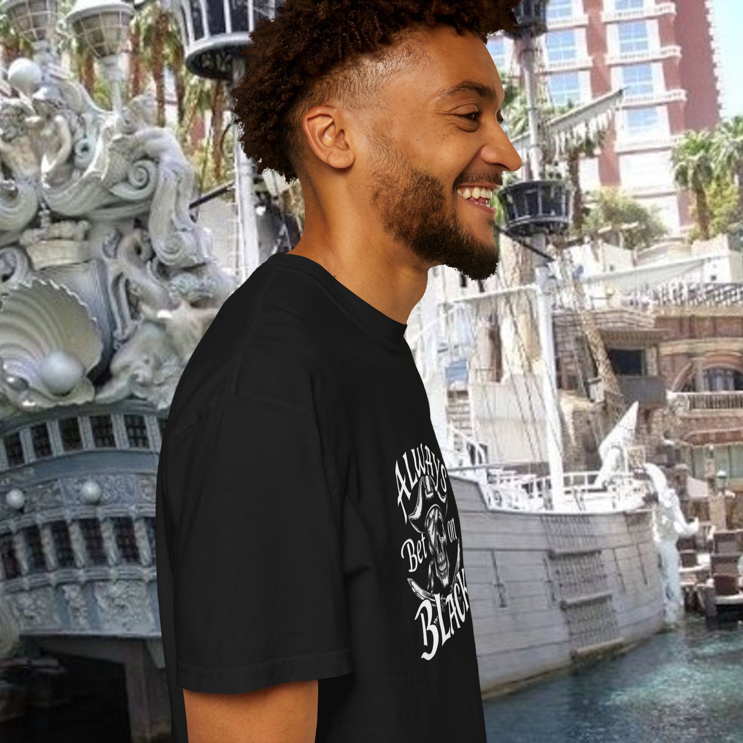 Always bet on Black Graphic Tee, Skull Shirt, Unisex Casual Wear, Football Games, Las Vegas Fans