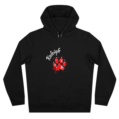 Wolf Print King Hooded Sweatshirt, Sports Fan Gift, Raleigh Hoodie, Birthday or Holiday Present, Soft Hoodie