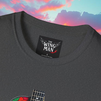 Colorful Acoustic Guitar T-Shirt, Music Lover's Tee, Festival Wear, Gift for Musicians, Vibrant Graphic Shirt