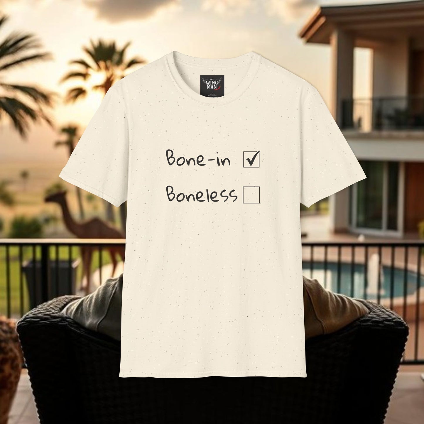 Humorous Foodie T-Shirt, Casual Wear for Food Lovers, Gift for Chefs, Bone-in vs Boneless Design, Fun Graphic Tee