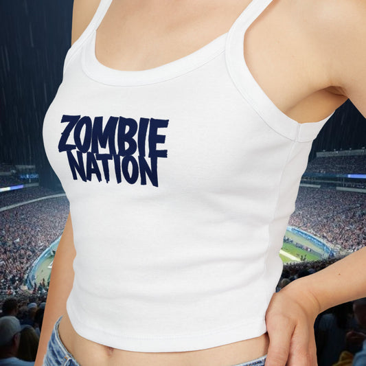 Zombie Nation Women's Spaghetti Strap Tank Top, Casual Summer Tee, Halloween Apparel, Graphic Tank, Festival Clothing
