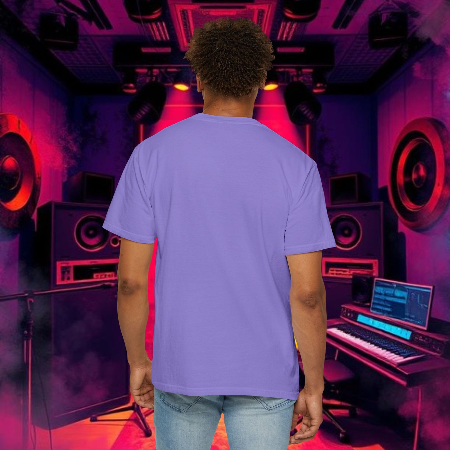 Colorful Unisex Garment-Dyed T-shirt, Artistic Graphic Tee, Music Festival Shirt, Casual Everyday Wear, Vibrant Streetwear, Unique Gift Idea