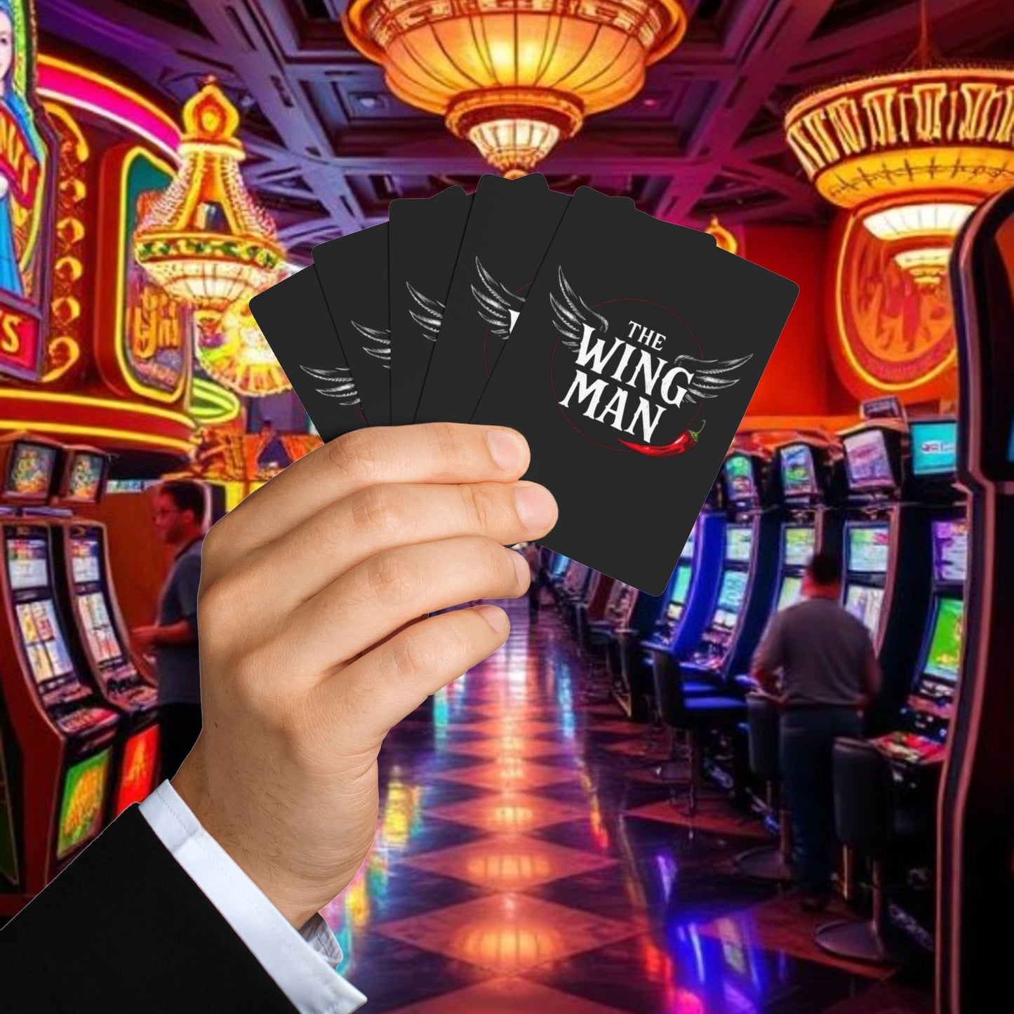 The Wing Man Poker Playing Card Set for Game Night, Casino Decor, Gift for Gamblers, Poker Lovers, Unique Card Collection