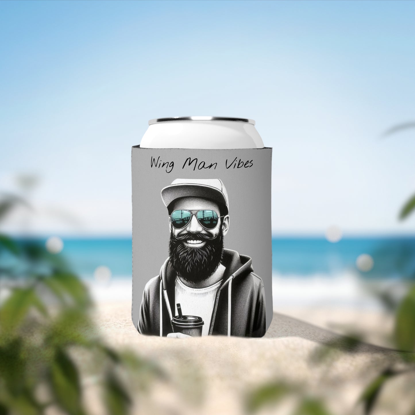 Wing Man Vibes Can Cooler Sleeve | Funny Gift for Men | Party Accessory | BBQ or Beach Cooler | Unique Beverage Holder | Groomsmen Favor