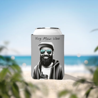 Wing Man Vibes Can Cooler Sleeve | Funny Gift for Men | Party Accessory | BBQ or Beach Cooler | Unique Beverage Holder | Groomsmen Favor
