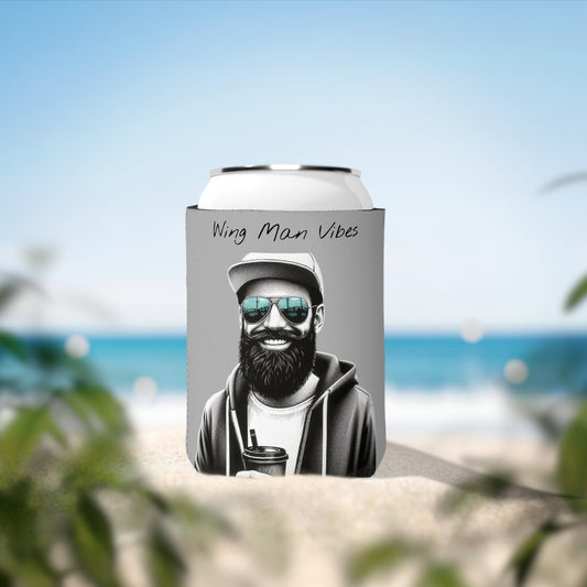 Wing Man Vibes Can Cooler Sleeve | Funny Gift for Men | Party Accessory | BBQ or Beach Cooler | Unique Beverage Holder | Groomsmen Favor