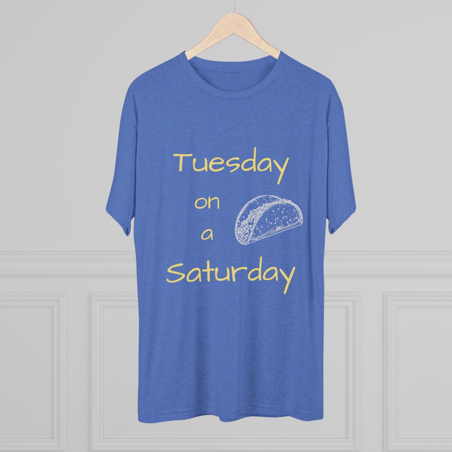 T-Shirt — "Tuesday on a Saturday" Taco Tee with Paw Print Back