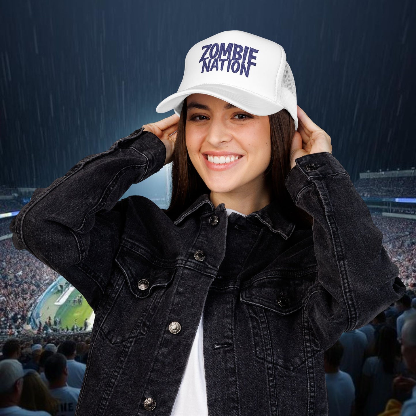 Zombie Nation Foam Trucker Hat | Embroidered Baseball Cap, Outdoor Events, Sport Games, Costume Parties, Gift for Fans