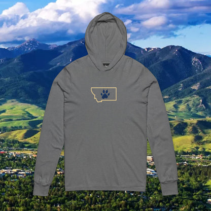 Montana State Outline Unisex Hoodie, Comfortable Long Sleeve Tee, Outdoor Adventure Apparel, Perfect for Gifts, Year-Round Wear