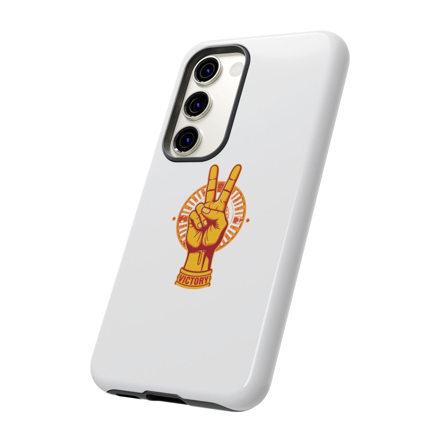 Victory Themed Stylish Phone Case - Tough Cases with Peace Sign Design, Customizable Phone Covers, Gift for Tojan Fans, Trendy Accessories