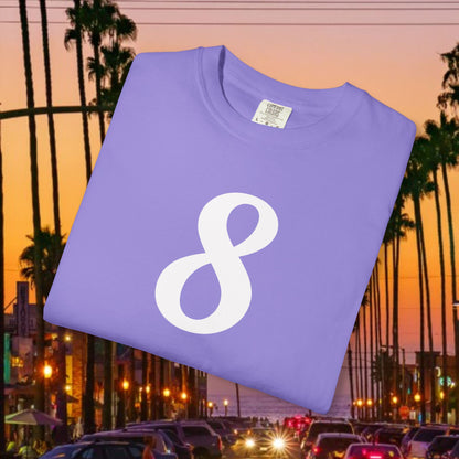 Legend Tribute Unisex Garment-Dyed T-Shirt with '8 & 24' and 'Bean' Text - Casual Wear, Gift for Friends
