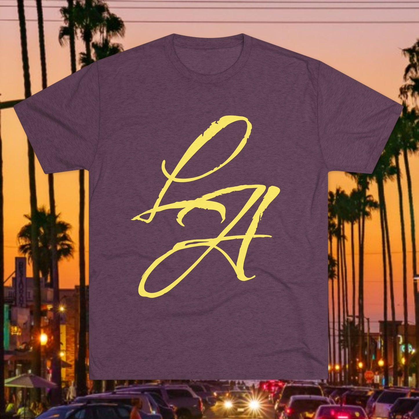 LA Script T‑Shirt — Vintage Los Angeles Graphic Tee, Super Soft Tri-Blend Material
