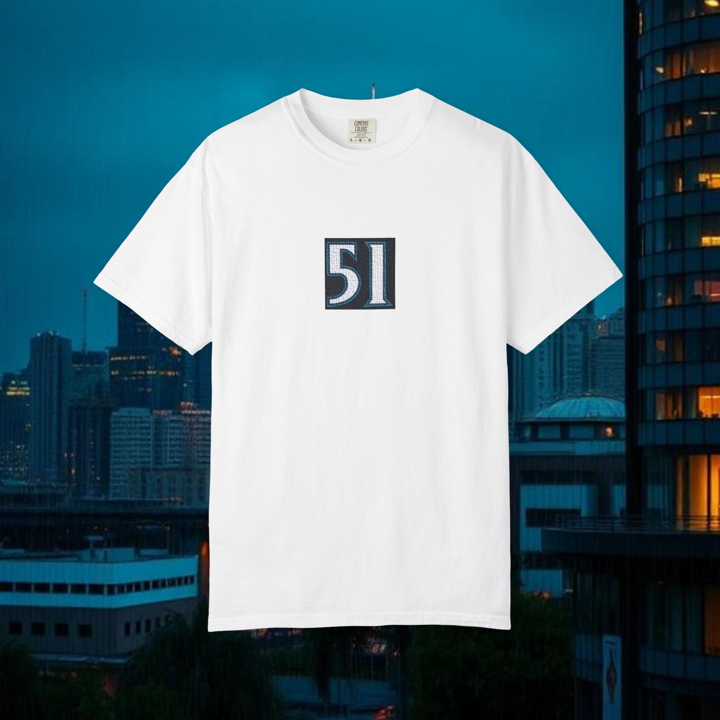 #51 Retro Unisex Garment-Dyed T-shirt with Minimalist 51 Design, Casual Wear, Seattle Fans, Birthday, Everyday Comfort