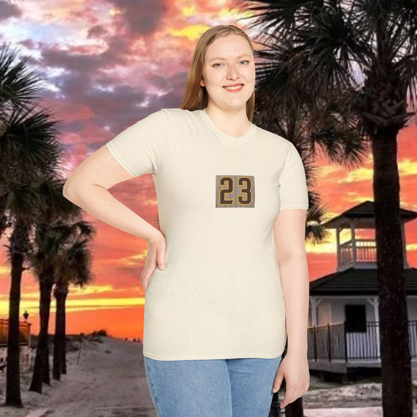 Baseball Stars Unisex Softstyle T-Shirt with Retro 23 Design, Casual Wear, Gift for Sports Lovers, Baseball Fans