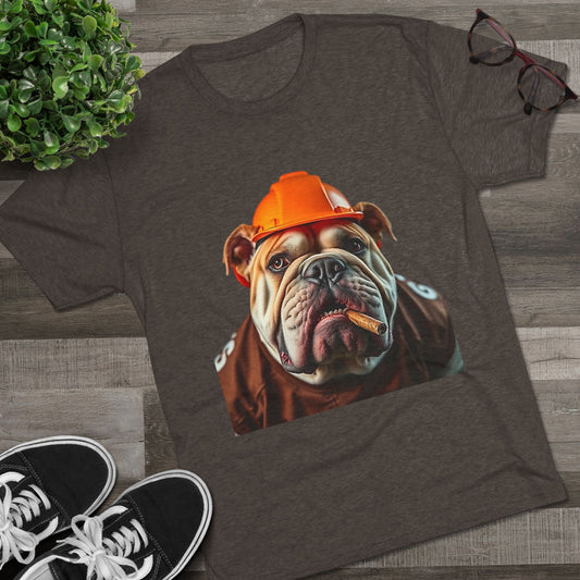 Bulldog Helmet T‑Shirt — Funny Football English Bulldog Tee