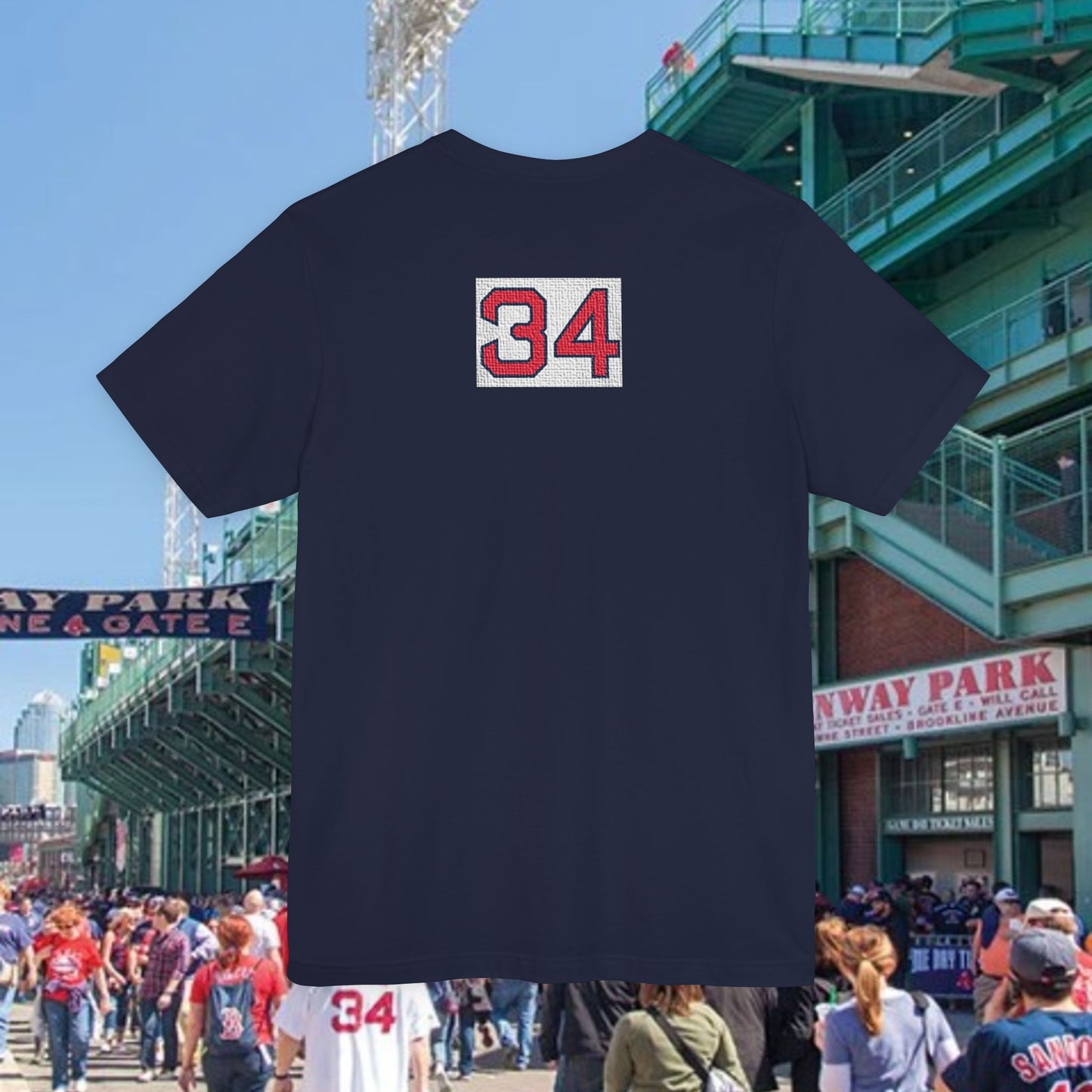 Baseball Stars Batter Silhouette T‑Shirt with Number 34 Back