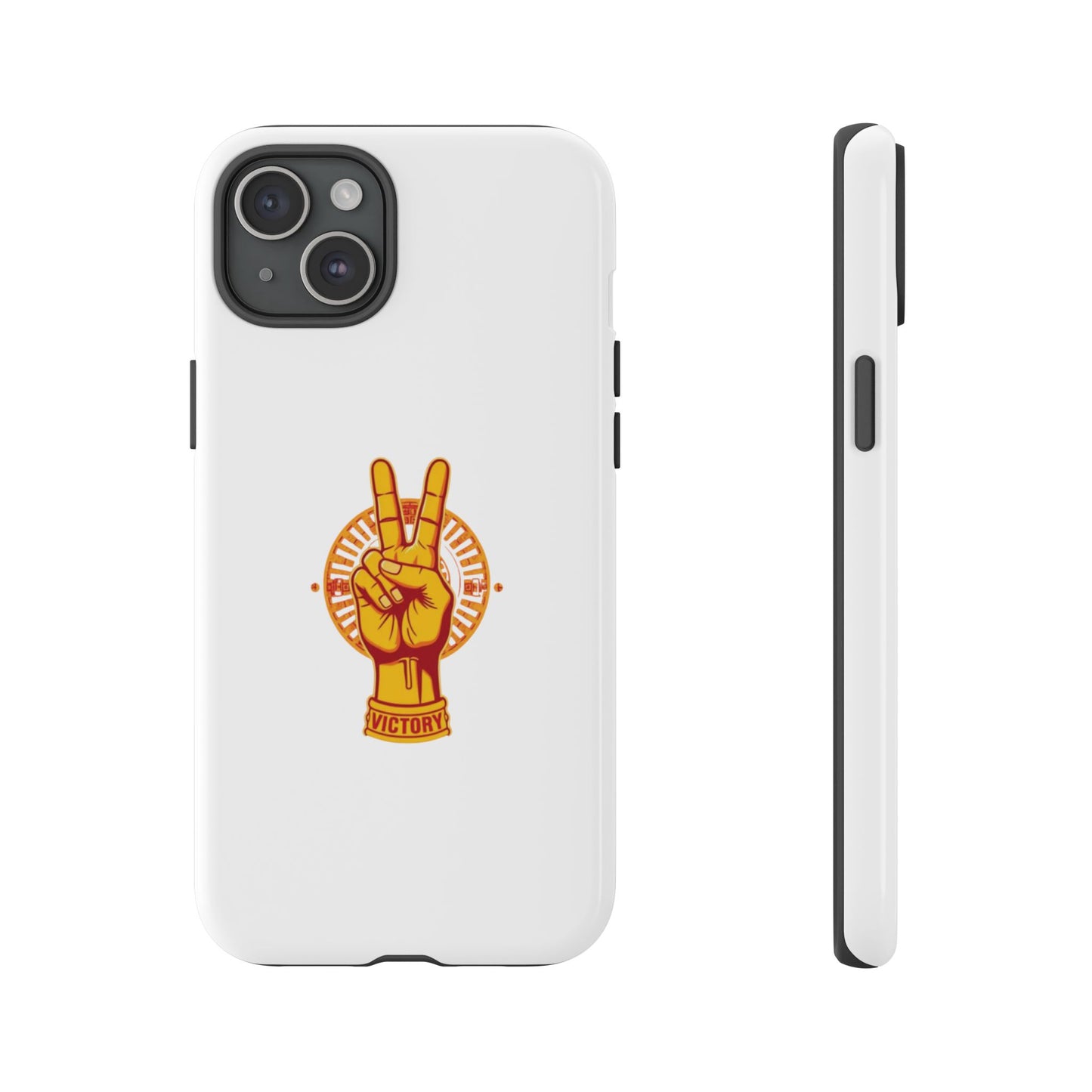 Victory Themed Stylish Phone Case - Tough Cases with Peace Sign Design, Customizable Phone Covers, Gift for Tojan Fans, Trendy Accessories